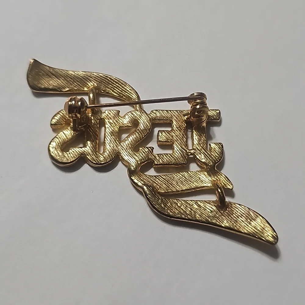 Jesus Brooch with Rhinestones